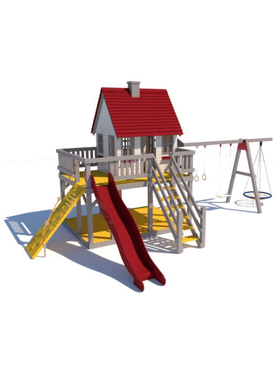 Ігровий майданчик з дерева Будиночок+